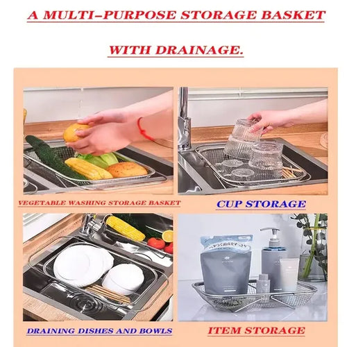 Over-sink rack draining produce