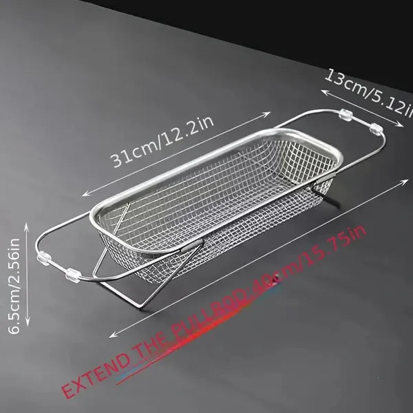 TrueStow expandable over-the-sink stainless rack