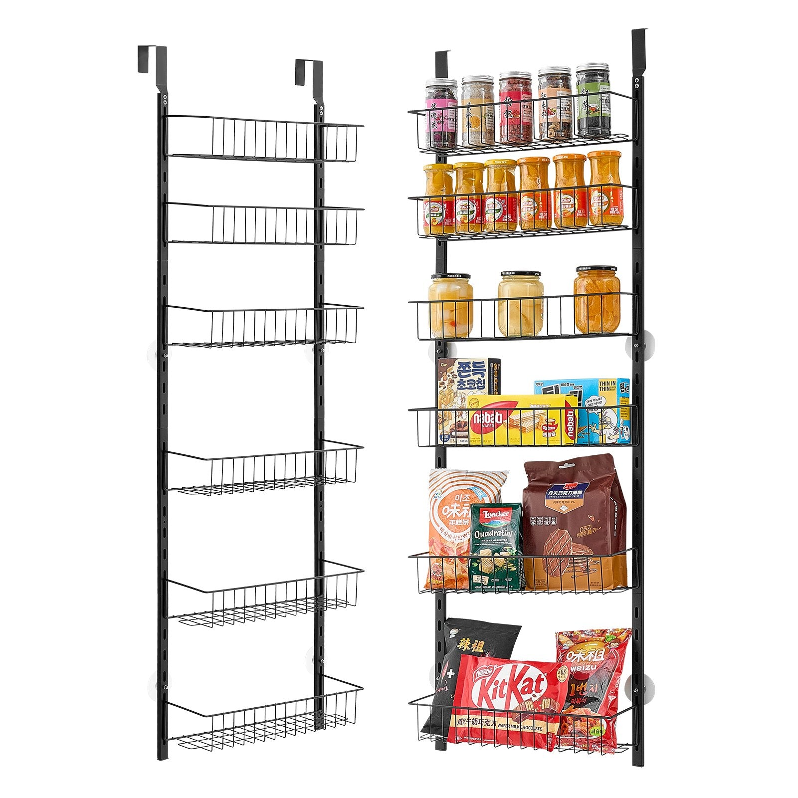 Matte black 6-tier over-the-door rack