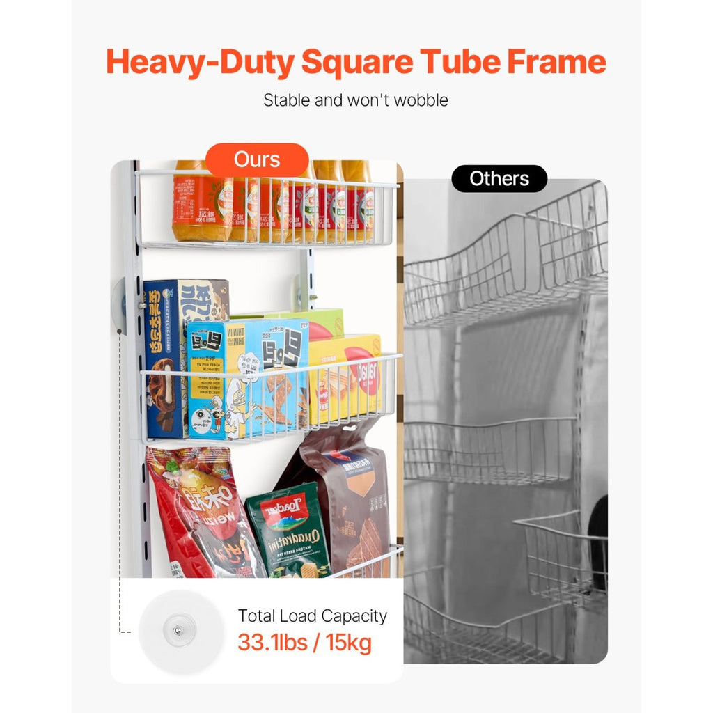 Over-the-door 10-tier storage rack mounting detail